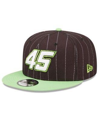 Men's Black, Green Kurt Busch 23XI Racing Pinstripe Number 9FIFTY Snapback Adjustable Hat by NEW ERA