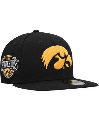 Men's Black Iowa Hawkeyes Patch 59FIFTY Fitted Hat by NEW ERA