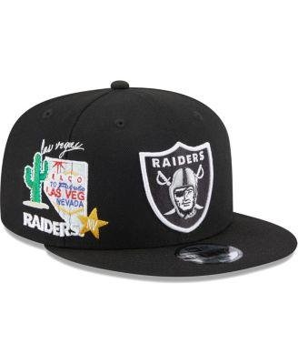 Men's Black Las Vegas Raiders Icon 9FIFTY Snapback Hat by NEW ERA