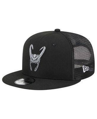 Men's Black Loki Mesh Trucker 9FIFTY Snapback Hat by NEW ERA