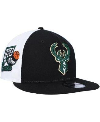 Men's Black Milwaukee Bucks Pop Panels 9FIFTY Snapback Hat by NEW ERA