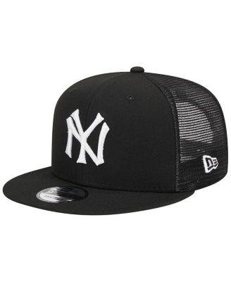 Men's Black New York Yankees Trucker 9FIFTY Snapback Hat by NEW ERA