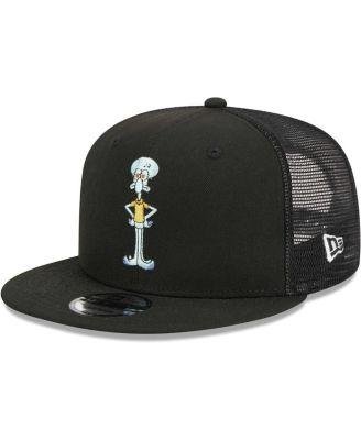Men's Black SpongeBob SquarePants Squidward Mesh Trucker 9FIFTY Snapback Hat by NEW ERA