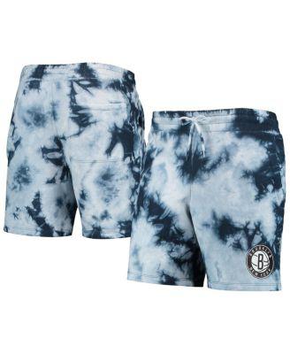 Men's Blue Brooklyn Nets Fleece Tie-Dye Shorts by NEW ERA