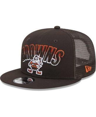 Men's Brown Cleveland Browns Historic Grade Trucker 9FIFTY Snapback Hat by NEW ERA