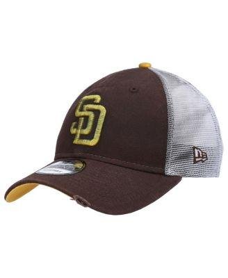 Men's Brown San Diego Padres Team Rustic Trucker 9Twenty Snapback Hat by NEW ERA