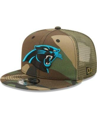 Men's Camo, Olive Carolina Panthers Trucker 9FIFTY Snapback Hat by NEW ERA