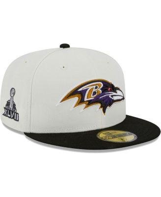 Men's Cream Baltimore Ravens Retro 59FIFTY Fitted Hat by NEW ERA