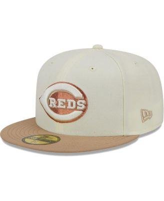 Men's Cream Cincinnati Reds Chrome Camel Rust Undervisor 59FIFTY Fitted Hat by NEW ERA