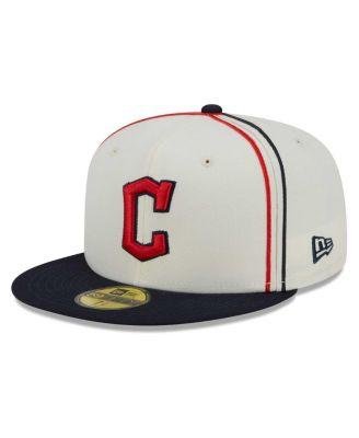 Men's Cream, Navy Cleveland Guardians Chrome Sutash 59FIFTY Fitted Hat by NEW ERA