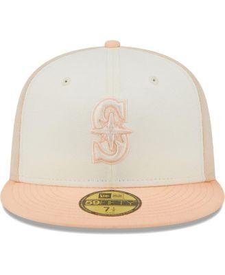 Men's Cream, Pink Seattle Mariners Chrome Anniversary 59FIFTY Fitted Hat by NEW ERA