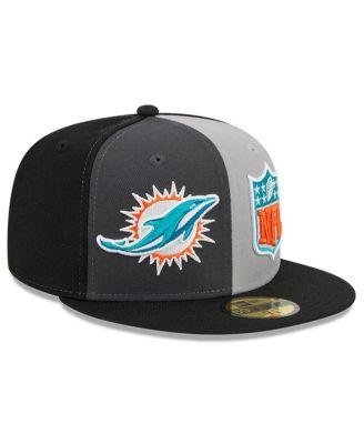 Men's Gray, Black Miami Dolphins 2023 Sideline 59FIFTY Fitted Hat by NEW ERA