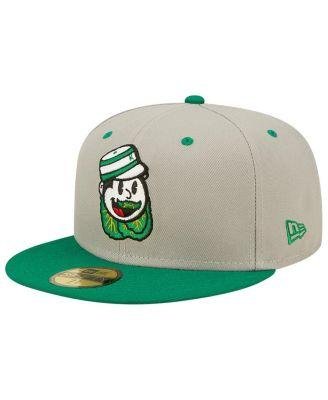 Men's Gray, Green Down East Wood Ducks Kinston Collard Greens Theme Night 59FIFTY Fitted Hat by NEW ERA