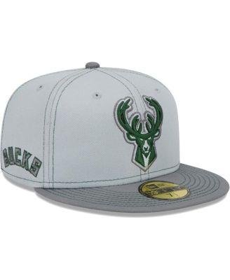 Men's Gray Milwaukee Bucks Color Pop 59FIFTY Fitted Hat by NEW ERA