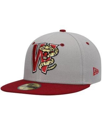 Men's Gray Wisconsin Timber Rattlers Authentic Collection Road 59FIFTY Fitted Hat by NEW ERA