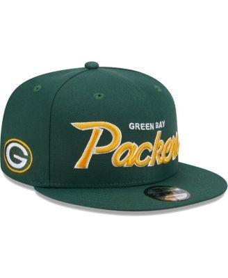 Men's Green Green Bay Packers Main Script 9FIFTY Snapback Hat by NEW ERA