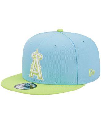 Men's Light Blue, Neon Green Los Angeles Angels Spring Basic Two-Tone 9FIFTY Snapback Hat by NEW ERA