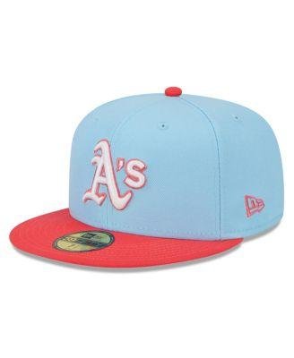 Men's Light Blue, Red Oakland Athletics Spring Color Two-Tone 59FIFTY Fitted Hat by NEW ERA
