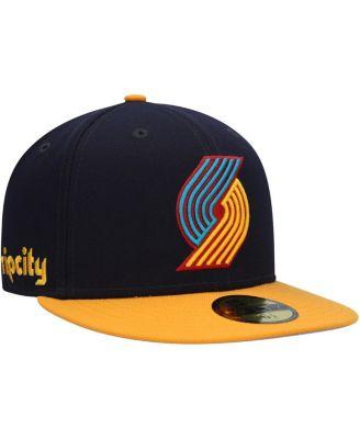 Men's Navy, Gold Portland Trail Blazers Midnight 59FIFTY Fitted Hat by NEW ERA