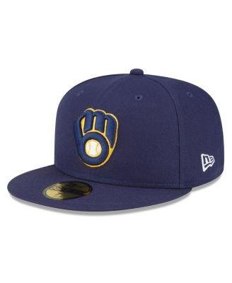 Men's Navy Milwaukee Brewers Authentic Collection Replica 59FIFTY Fitted Hat by NEW ERA