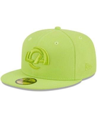 Men's Neon Green Los Angeles Rams Color Pack Brights 59FIFTY Fitted Hat by NEW ERA