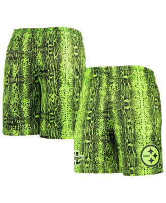 Men's Neon Green Pittsburgh Steelers Summer Pop Shorts by NEW ERA