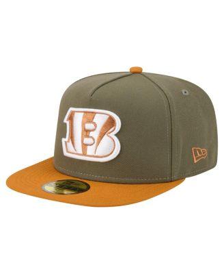 Men's Olive/Brown Cincinnati Bengals Color Pack A-Frame 59FIFTY Fitted Hat by NEW ERA Men's Olive/Brown Cincinnati Bengals Color Pack A-Frame 59FIFTY Fitted Hat by NEW ERA