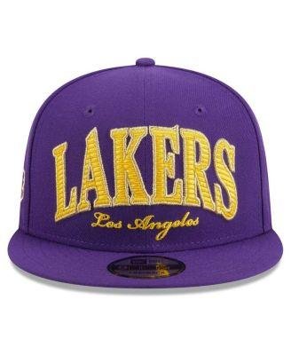 Men's Purple Los Angeles Lakers Golden Tall Text 9FIFTY Snapback Hat by NEW ERA
