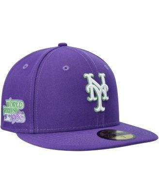 Men's Purple New York Mets Lime Side Patch 59FIFTY Fitted Hat by NEW ERA