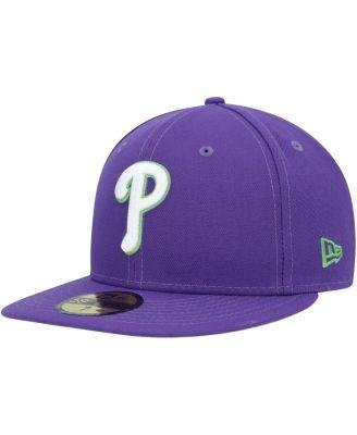 Men's Purple Philadelphia Phillies Lime Side Patch 59FIFTY Fitted Hat by NEW ERA