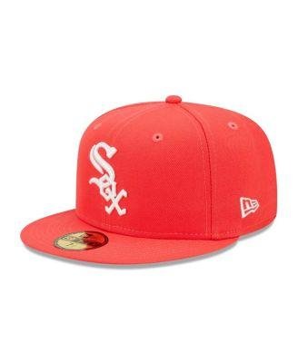 Men's Red Chicago White Sox Lava Highlighter Logo 59FIFTY Fitted Hat by NEW ERA