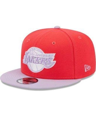 Men's Red, Lavender Los Angeles Lakers 2-Tone Color Pack 9FIFTY Snapback Hat by NEW ERA