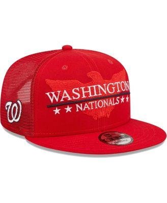 Men's Red Washington Nationals Patriot Trucker 9FIFTY Snapback Hat by NEW ERA