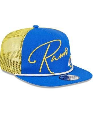 Men's Royal Los Angeles Rams Script Logo Golfer 9FIFTY Snapback Hat by NEW ERA