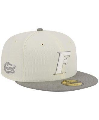 Men's Stone, Gray Florida Gators Chrome and Concrete 59FIFTY Fitted Hat by NEW ERA