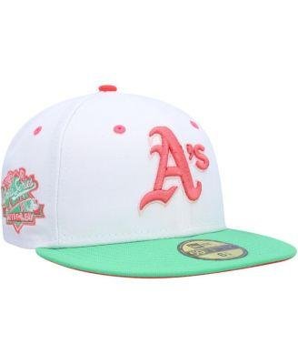 Men's White, Green Oakland Athletics Watermelon Lolli 59FIFTY Fitted Hat by NEW ERA