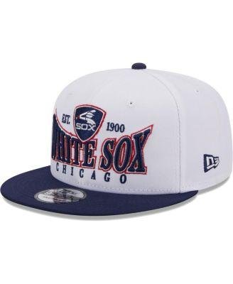 Men's White, Navy Chicago White Sox Crest 9FIFTY Snapback Hat by NEW ERA