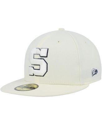 Men's White Penn State Nittany Lions Chrome Color Dim 59FIFTY Fitted Hat by NEW ERA
