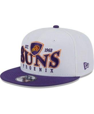 Men's White, Purple Phoenix Suns Crest Stack 9FIFTY Snapback Hat by NEW ERA