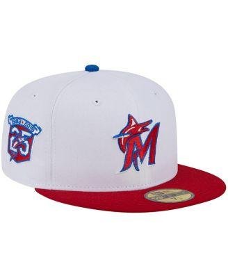 Men's White, Red Miami Marlins Undervisor 59FIFTY Fitted Hat by NEW ERA