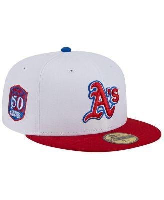 Men's White, Red Oakland Athletics Undervisor 59FIFTY Fitted Hat by NEW ERA