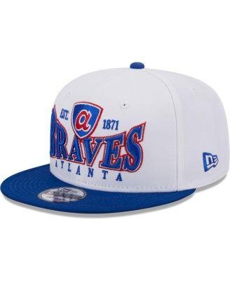 Men's White, Royal Atlanta Braves Crest 9FIFTY Snapback Hat by NEW ERA