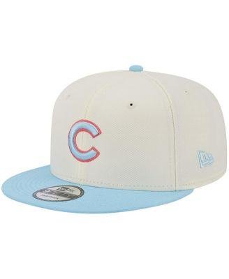 Men's White and Light Blue Chicago Cubs Spring Basic Two-Tone 9FIFTY Snapback Hat by NEW ERA