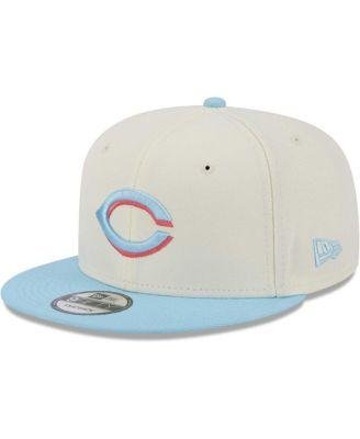 Men's White and Light Blue Cincinnati Reds Spring Basic Two-Tone 9FIFTY Snapback Hat by NEW ERA