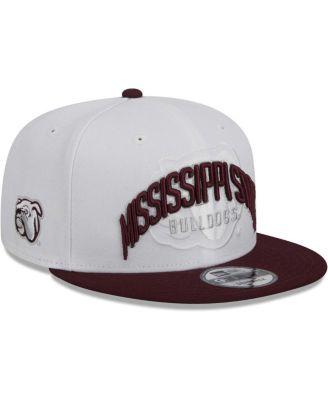 Men's White and Maroon Mississippi State Bulldogs Two-Tone Layer 9FIFTY Snapback Hat by NEW ERA