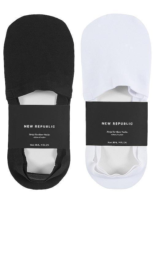 New Republic 2 Pack Ninja No Show Socks in Black by NEW REPUBLIC