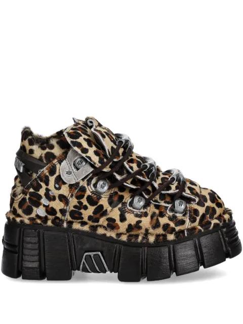 60mm leopard-print platform sneakers by NEW ROCK
