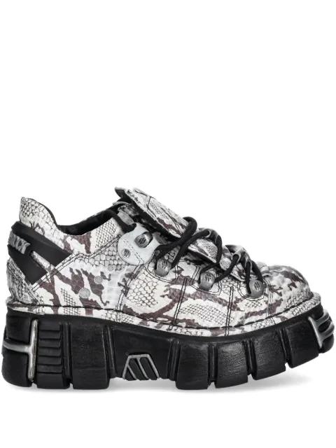 snakeskin-effect platform sneakers by NEW ROCK