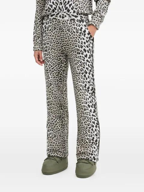animal-print side-stripe trousers by NEWLAND