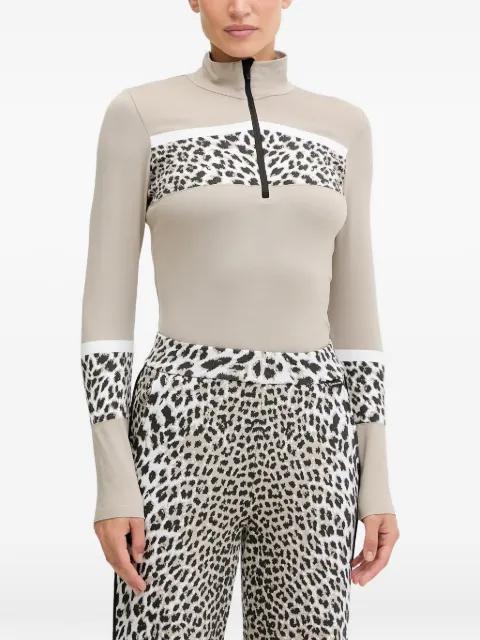 leopard-print zip top by NEWLAND